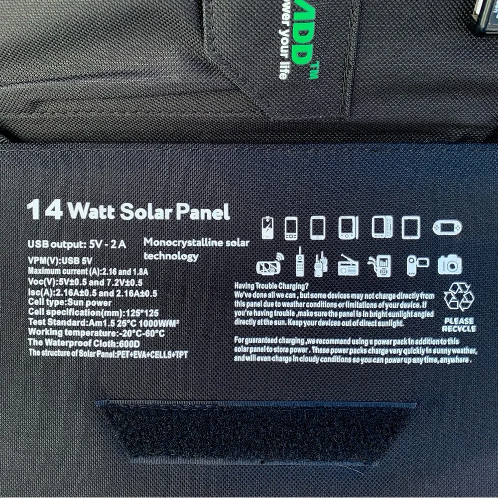 Poweradd 14 Watt Portable Solar Charger